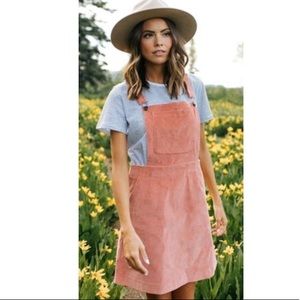 clad & cloth Dresses - HP✨Pink Corduroy Overall Jumper Dress clad & cloth Dresses - HP✨Pink Corduroy Overall Jumper Dress